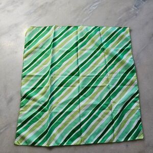 Green Striped Scarf Bandana Neck Square‎ Lightweight Accessory